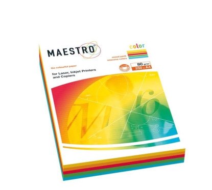 Spalv.popier.rink.MAESTRO 5sp.x50l. A4/80g intens.