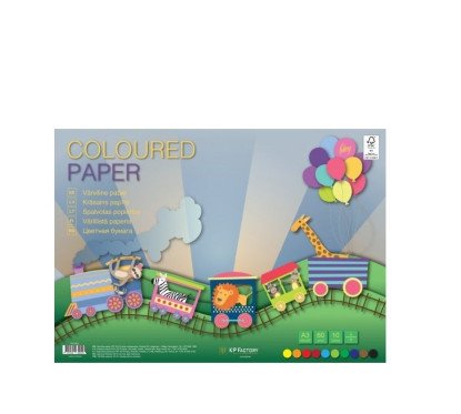 Popierius spalvotas dvipusis A3 80g, 10 lap.