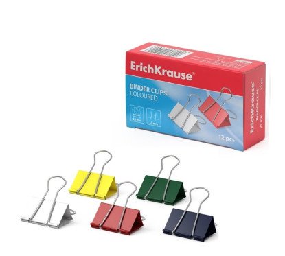 Spaustukai spalvoti met. 25mm, 12vnt.