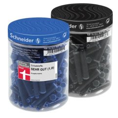 Rašalo kapsulės plastikiniame indelyje