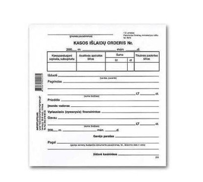 Kasos išlaidų orderiai