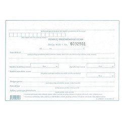 Pinigų priėmimo kvitai su Nr