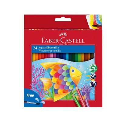 Akvareliniai pieštukai su teptuku