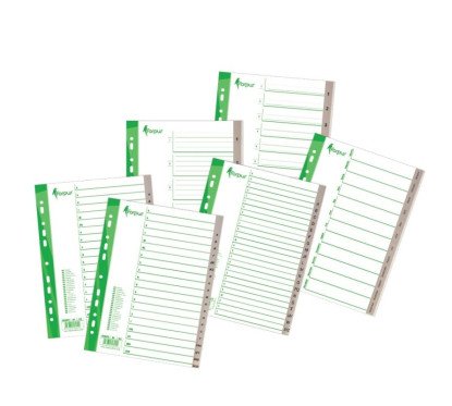 Skiriamieji lapai A4 pilki PP