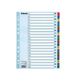 Skiriamieji lapai Esselte spalvoti su skaičiais