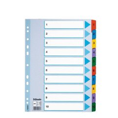 Skiriamieji lapai Esselte spalvoti su skaičiais