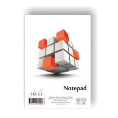 Bloknotas A5 50 lapų klijuotas viršuje, langeliais